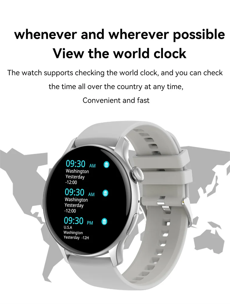 For IOS Android Real AMOLED Smart Watch Women 1.43 inch GPS Sport Screen Always Display NFC Bluetooth Call Smartwatch 2024