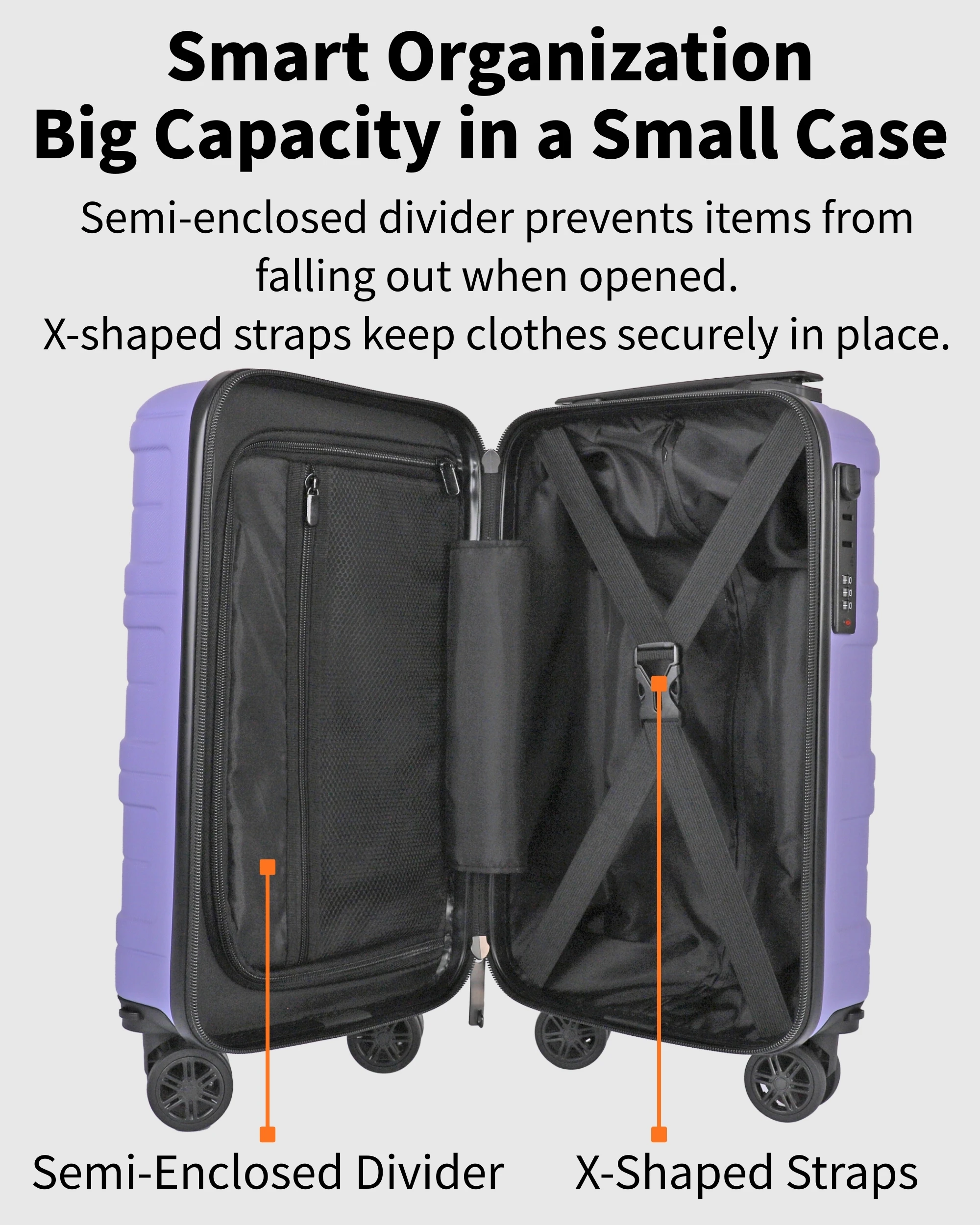 Ryanair 40x25x20 Cabin Suitcase with Detachable Wheels, Underseat Carry On Luggage, Airline Approved Cabin Bag for EasyJet & Wizz Air