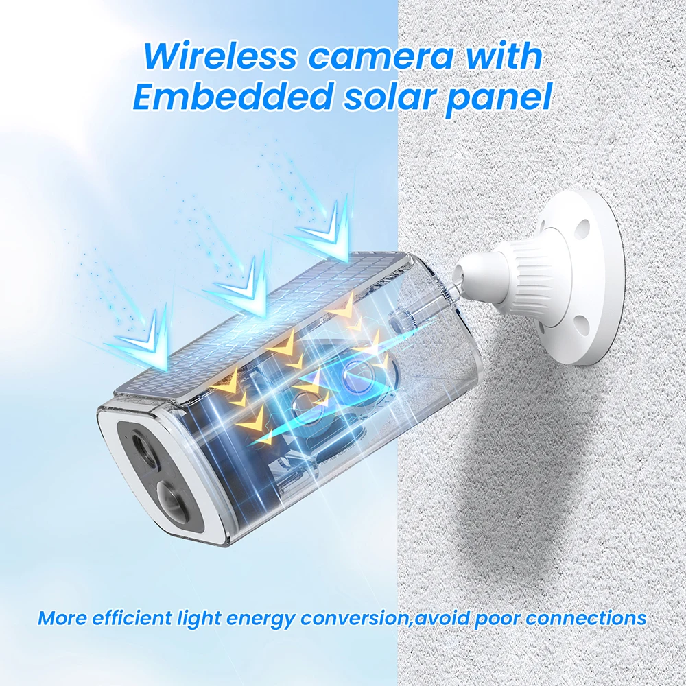 ANRAN 2/3/4 PCS Outdoor Wireless WIFI Camera 2.4G 3MP Battery Solar Security Camera Floodlight Color Night Vision Local Alarm