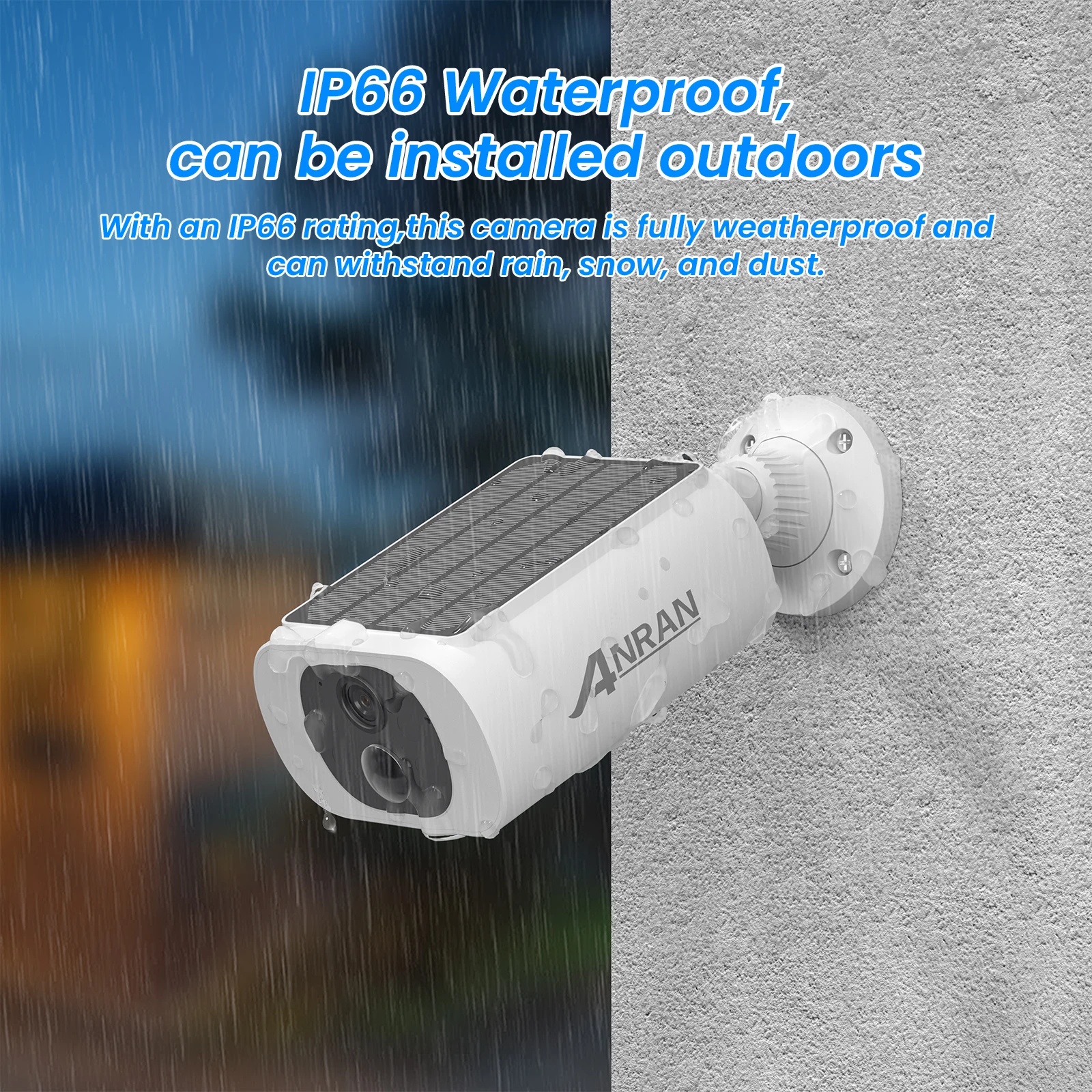 ANRAN 2/3/4 PCS Outdoor Wireless WIFI Camera 2.4G 3MP Battery Solar Security Camera Floodlight Color Night Vision Local Alarm