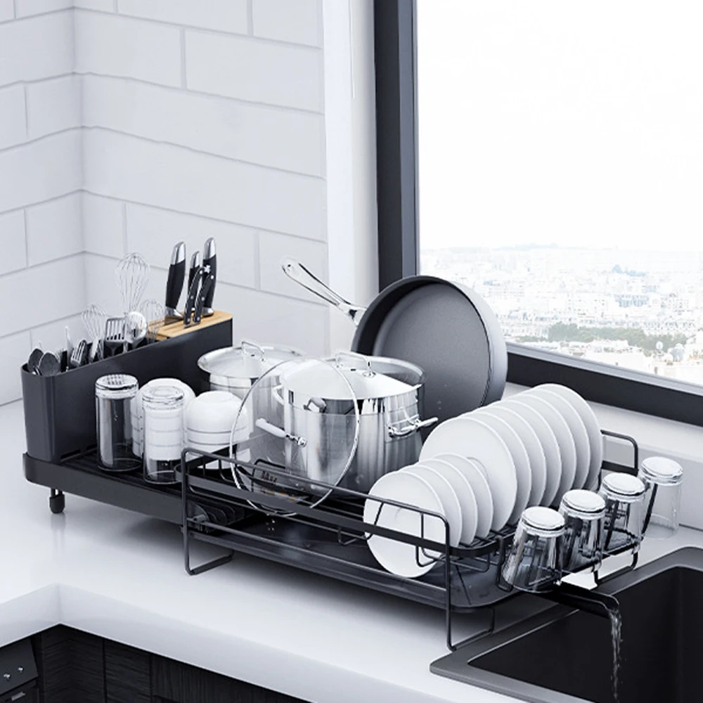 Dish Drying Rack, Expandable Dish Racks for Kitchen Counter,18.7" to 26.69" Extendable Multifunctional Extra Large Dish
