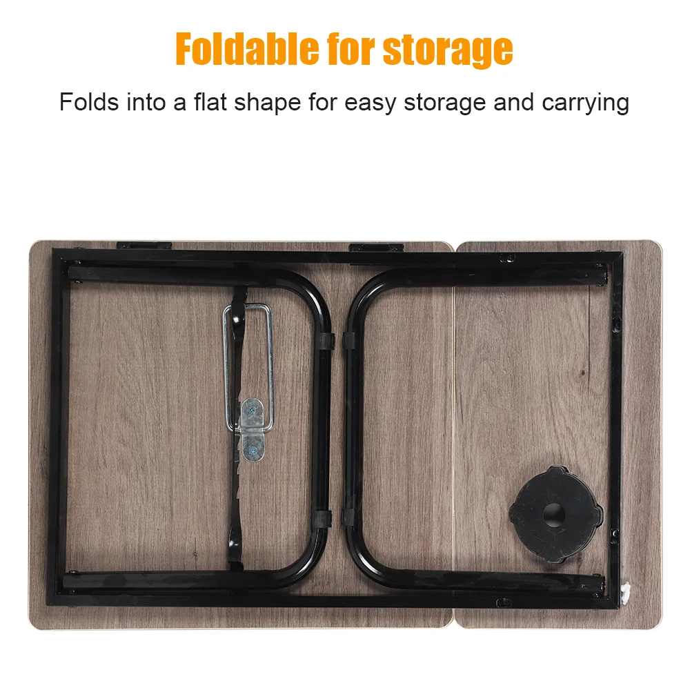 Folding Desk Laptop Table for Bed and Sofa Laptop Desk 5-Level Height Adjustment+Cup Holder Multifunction Table for Home Office