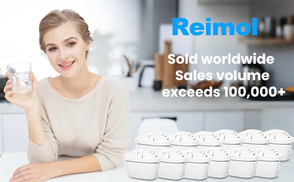 Reimol Replacement Water Filter Cartridge Compatible with BRITA MAXTRA+ (12-Pack)