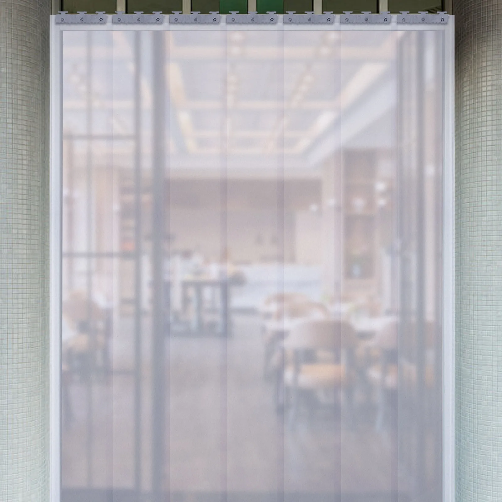 7X PVC Strip Curtain Plastic Soft Freezer Room Door Curtain Kit Hanging 18cm X2m Air-Conditioning Heat Insulation