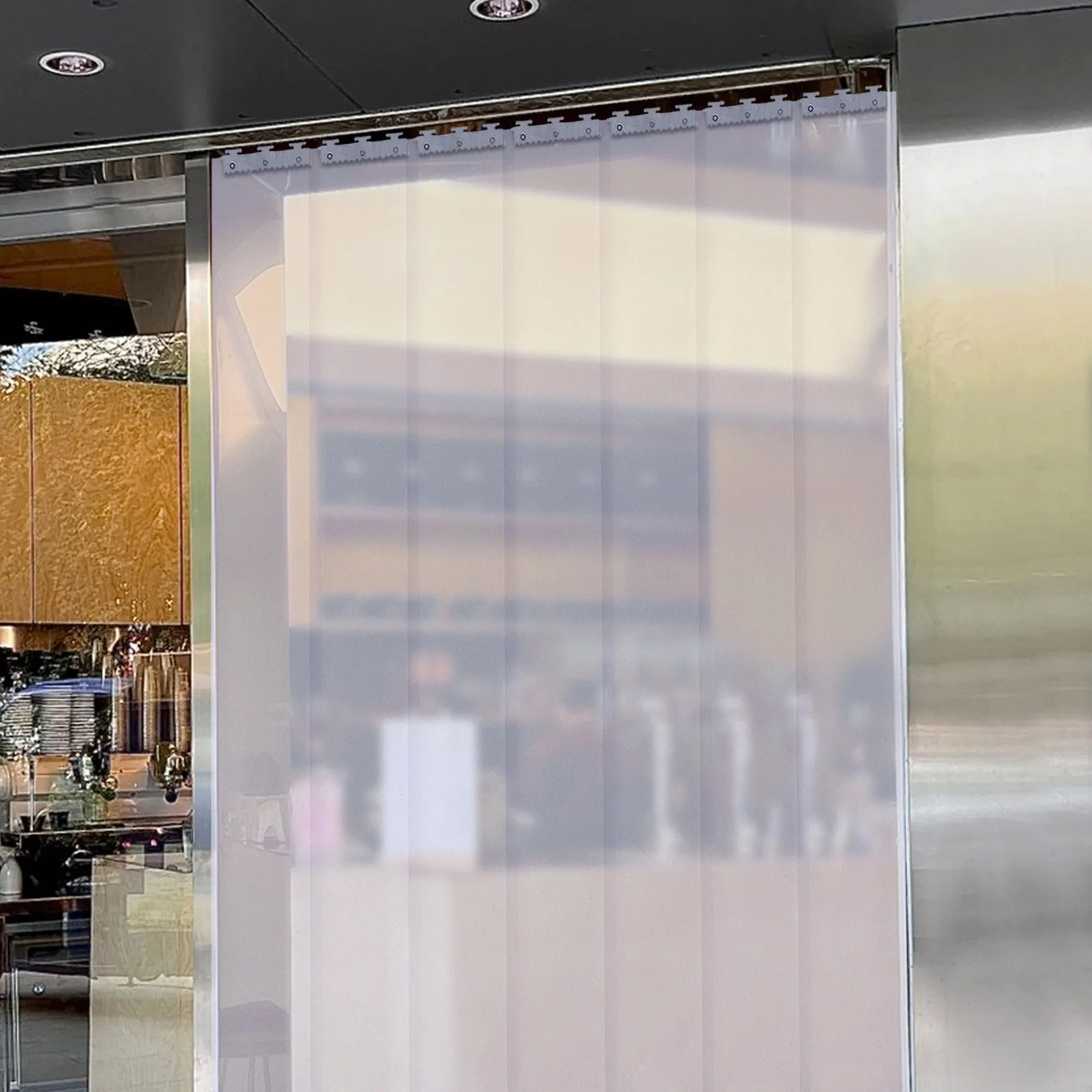 7X PVC Strip Curtain Plastic Soft Freezer Room Door Curtain Kit Hanging 18cm X2m Air-Conditioning Heat Insulation
