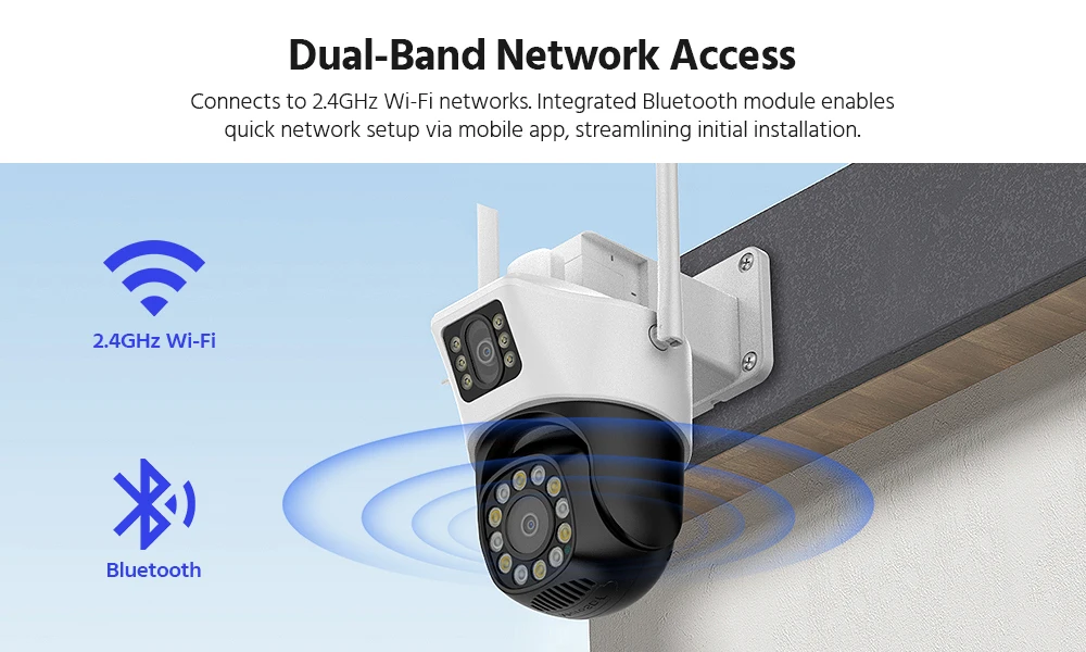 ANNKE 6MP Dual-Lens Outdoor Wireless WiFi Security PT Camera Red Blue Flashing Lights Siren Smart Dual Light Two-Way Audio