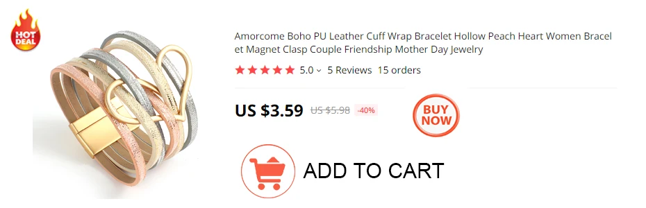 Amorcome Champagne Gold Color Metal Charm Genuine Leather Bracelet for Women Femme Fashion Wide Wrap Bracelets Bangles Jewelry
