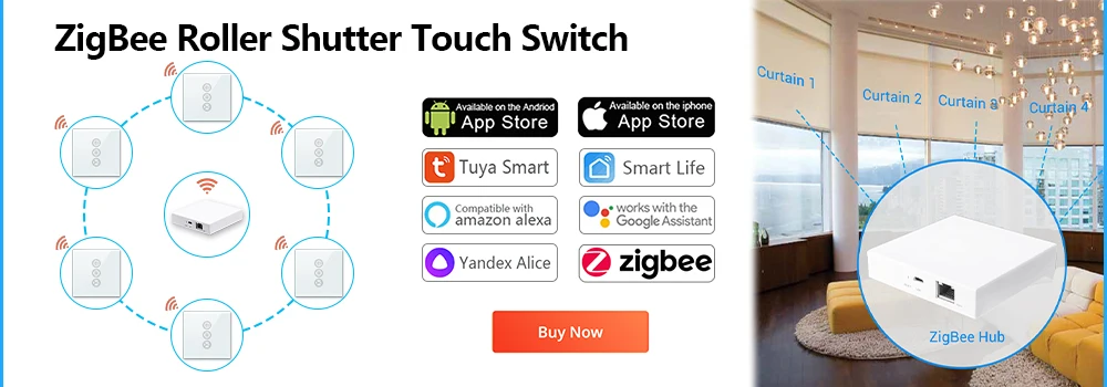 Tuya Smart Life Curtain Switch Module Remote Control Blinds Roller Shutter RF+WIFI App Timer Google Home Aelxa Echo Smart Home