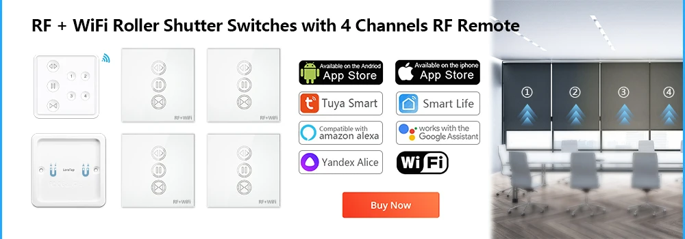 Tuya Smart Life Curtain Switch Module Remote Control Blinds Roller Shutter RF+WIFI App Timer Google Home Aelxa Echo Smart Home