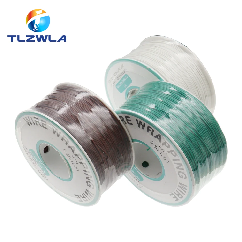 30AWG 0.5MM PCB Flying Jumper Wire OK Line Wrapping Wrap Flexible Insulation Tin-Plated 250Meter 820FT Single Conductor