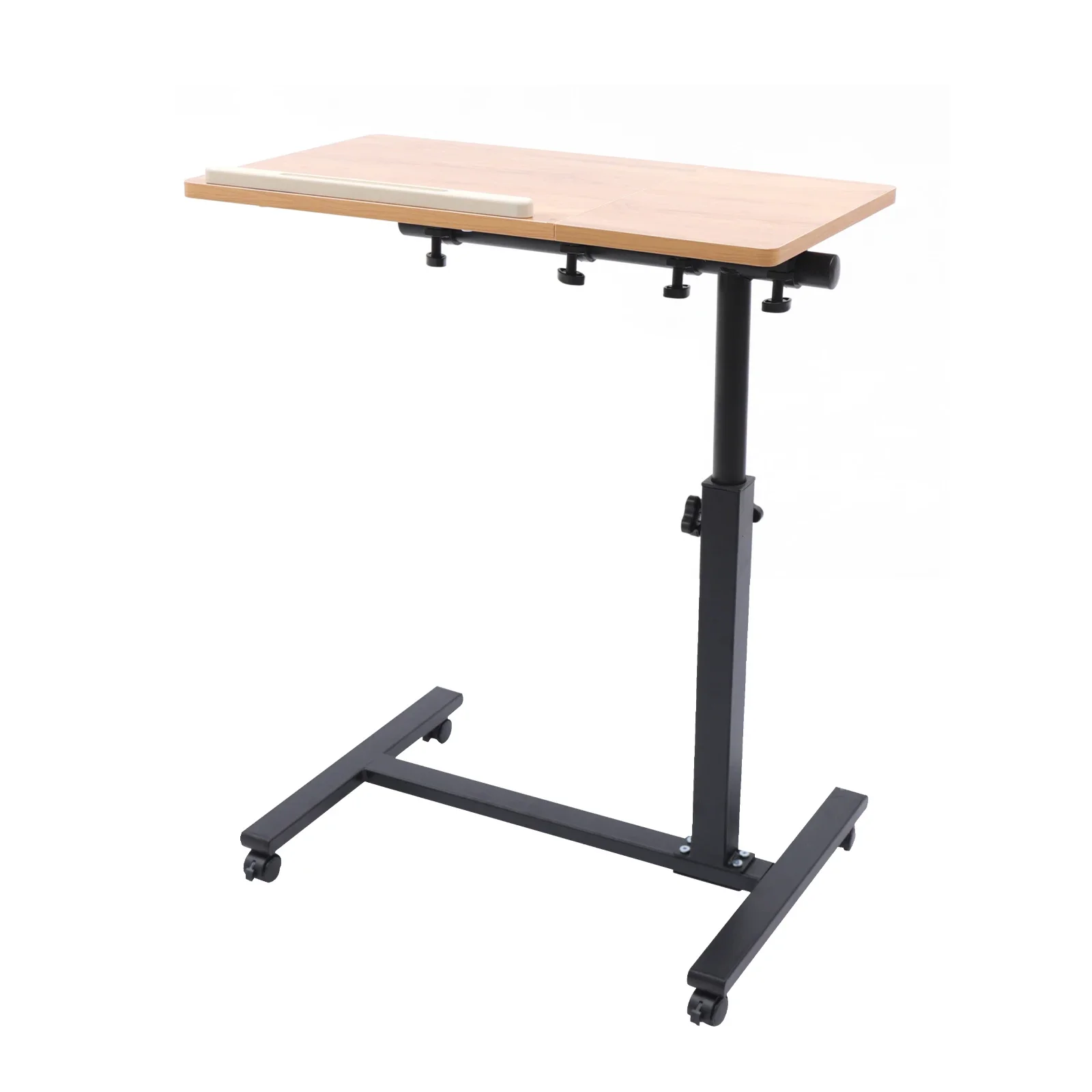 Mobile Laptop Table Adjustable 360° Rotation Computer Mobile Stand, Rolling Laptop Stand w/ Tilting Top 58-90cm