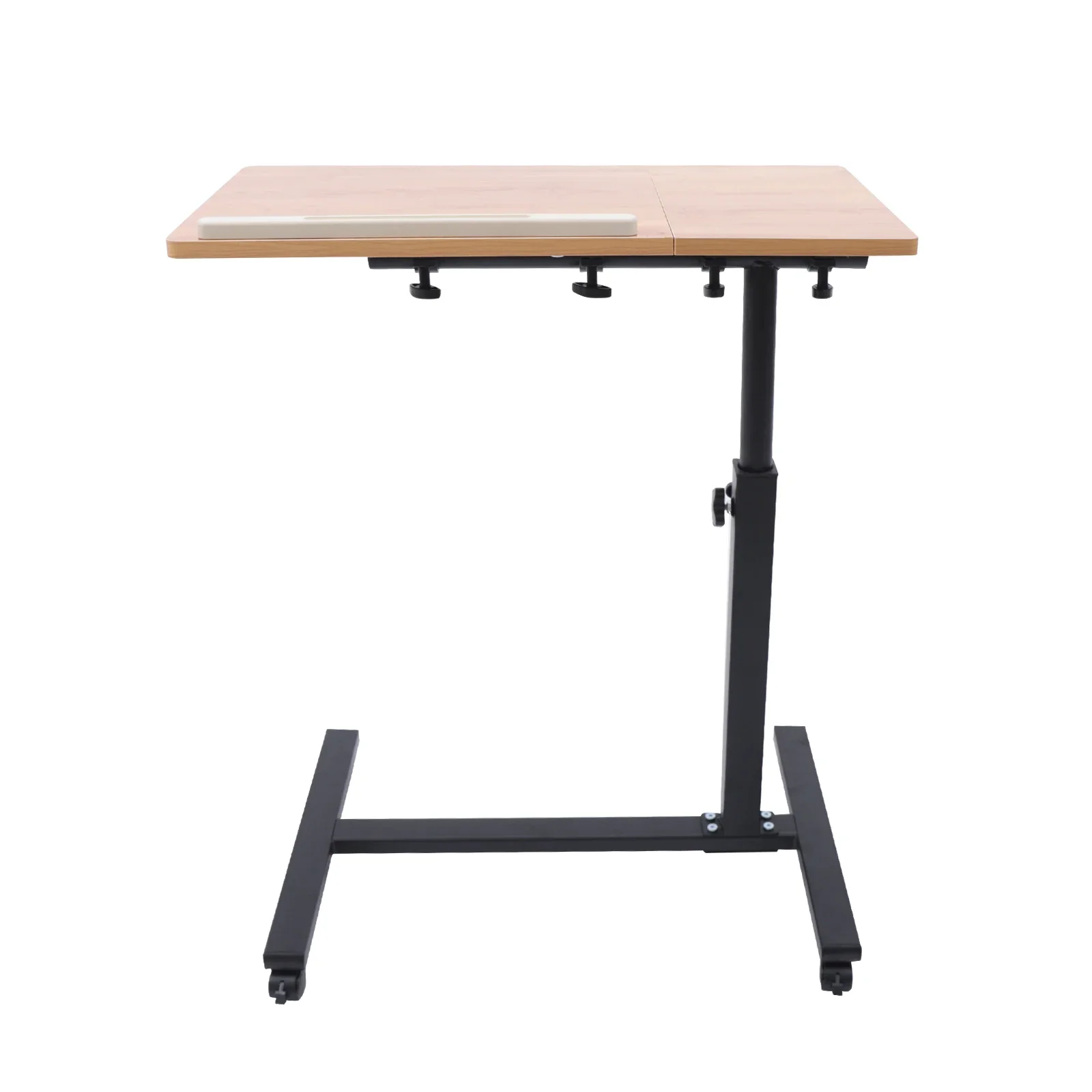 Mobile Laptop Table Adjustable 360° Rotation Computer Mobile Stand, Rolling Laptop Stand w/ Tilting Top 58-90cm