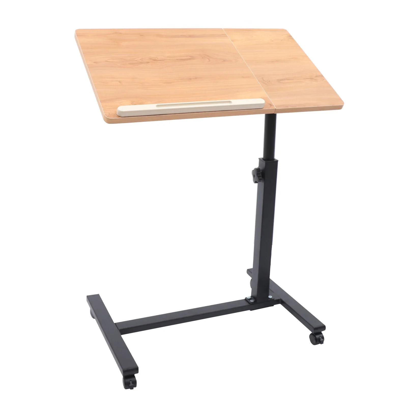 Mobile Laptop Table Adjustable 360° Rotation Computer Mobile Stand, Rolling Laptop Stand w/ Tilting Top 58-90cm