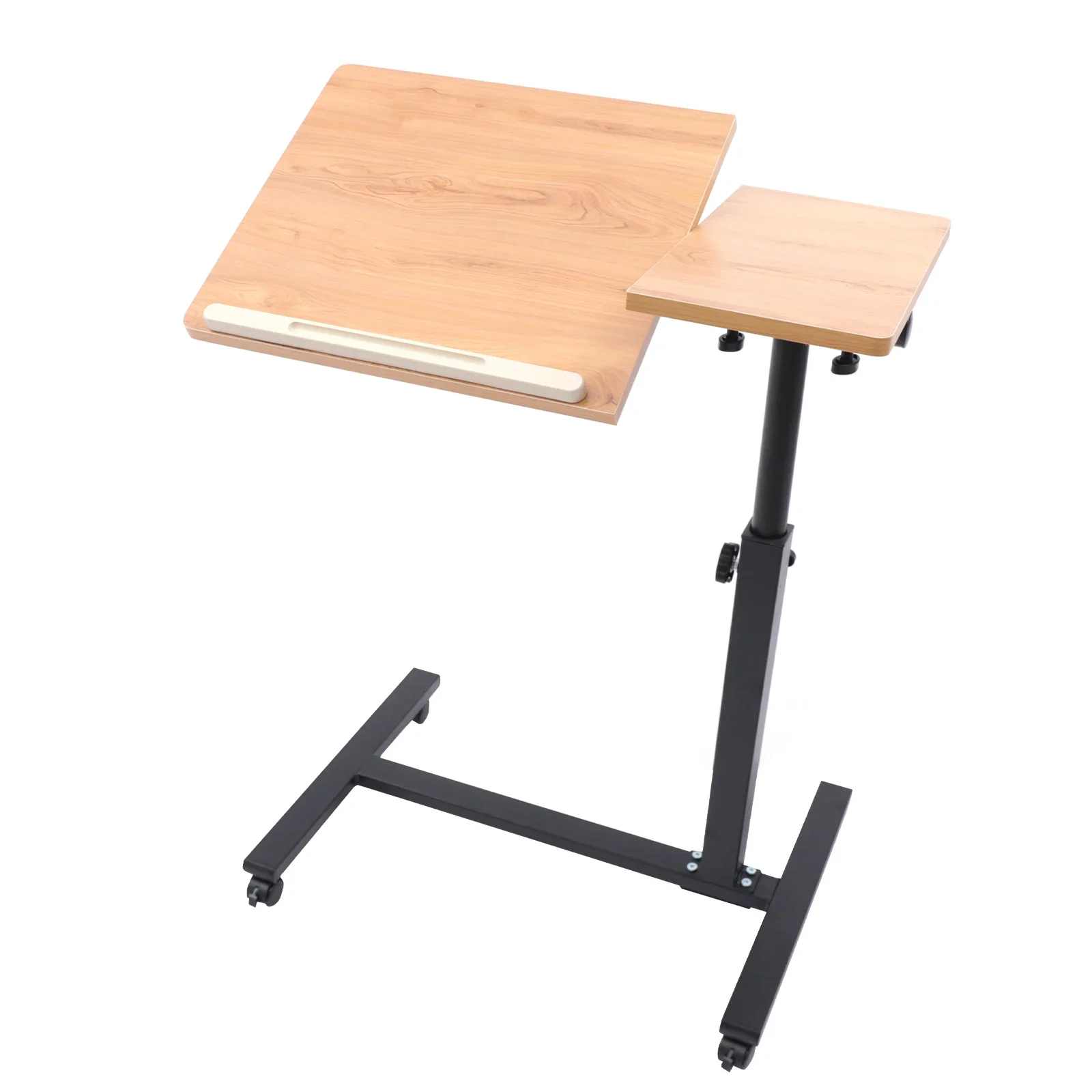 Mobile Laptop Table Adjustable 360° Rotation Computer Mobile Stand, Rolling Laptop Stand w/ Tilting Top 58-90cm