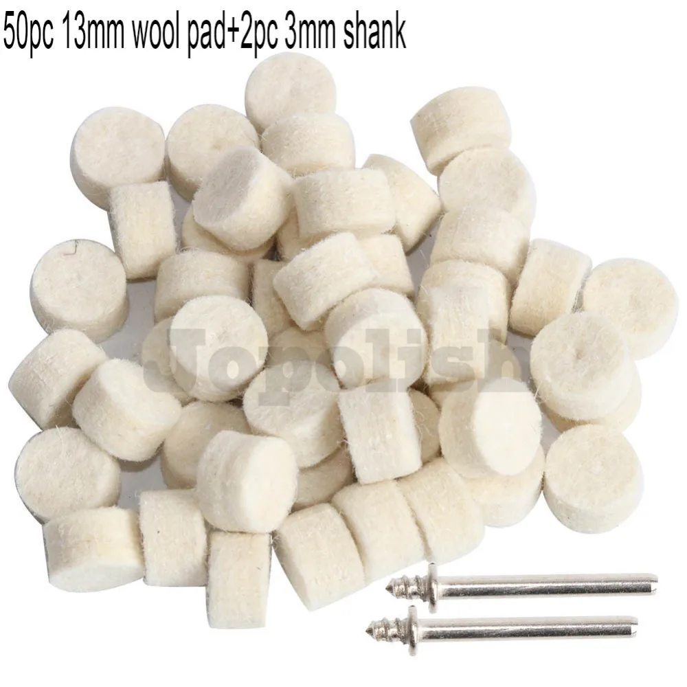 20pc/30pc/50pc Wool Felt Polishing Buffing Round Wheel Grinding Pad 3mm Shank For Dremel Rotary Tool Accessories