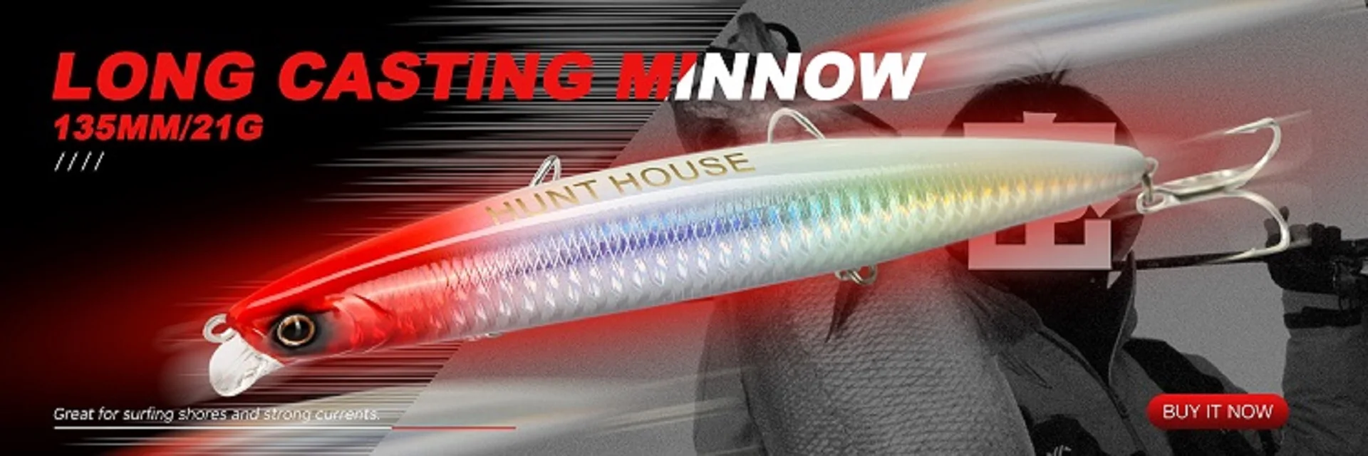 Hunthouse Minnow Fishing Lure 90/125/147mm Floating Hard Baits Wobbler Jerkbait Artificial Fishing Tackle For Seabass Pike LW131