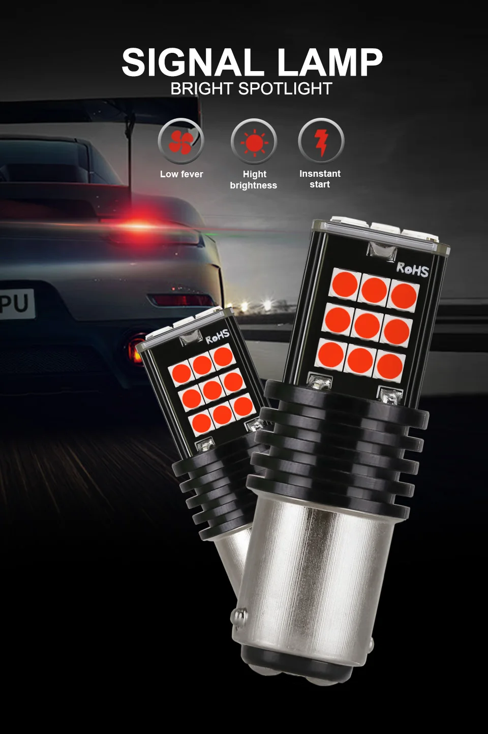 NLpearl 2pcs Py21w Ba15s P21w Led 1156 Bau15s Bulb 3030SMD Canbus 1157 Led Bay15d P21/5w Car Turn Signal Lamp Brake Backup Light