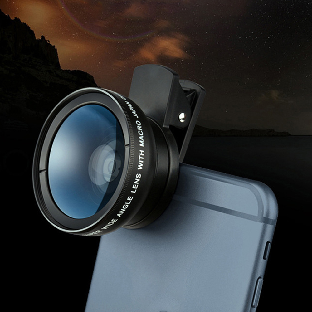2 In 1 Mobile Phone Lens 0.45x Super Wide Angle 12.5x Macro HD Camera Lens For iPhone 12 11 8 7 6 XS Huawei Xiaomi Samsung