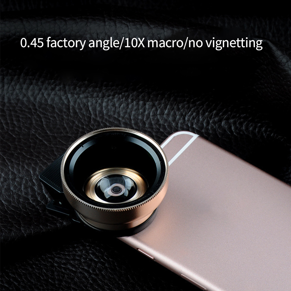 2 In 1 Mobile Phone Lens 0.45x Super Wide Angle 12.5x Macro HD Camera Lens For iPhone 12 11 8 7 6 XS Huawei Xiaomi Samsung