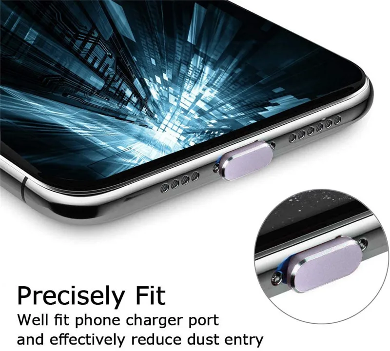 2pcs Metal Dust Plug Charging Port Dust Plug for iPad iPhone 14 Plus 13 12 Mini 11 Pro Max Xr for iOS Lightning Plug Accessories