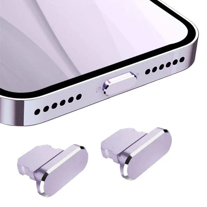2pcs Metal Dust Plug Charging Port Dust Plug for iPad iPhone 14 Plus 13 12 Mini 11 Pro Max Xr for iOS Lightning Plug Accessories