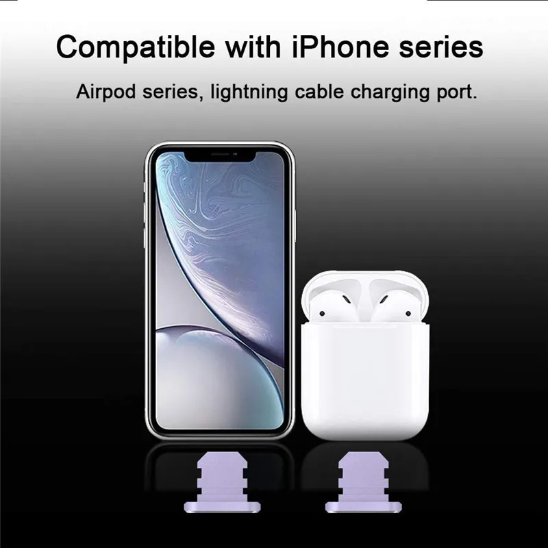 2pcs Metal Dust Plug Charging Port Dust Plug for iPad iPhone 14 Plus 13 12 Mini 11 Pro Max Xr for iOS Lightning Plug Accessories