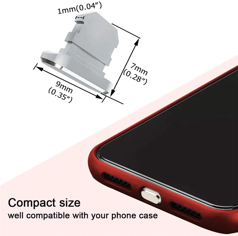 2pcs Metal Dust Plug Charging Port Dust Plug for iPad iPhone 14 Plus 13 12 Mini 11 Pro Max Xr for iOS Lightning Plug Accessories