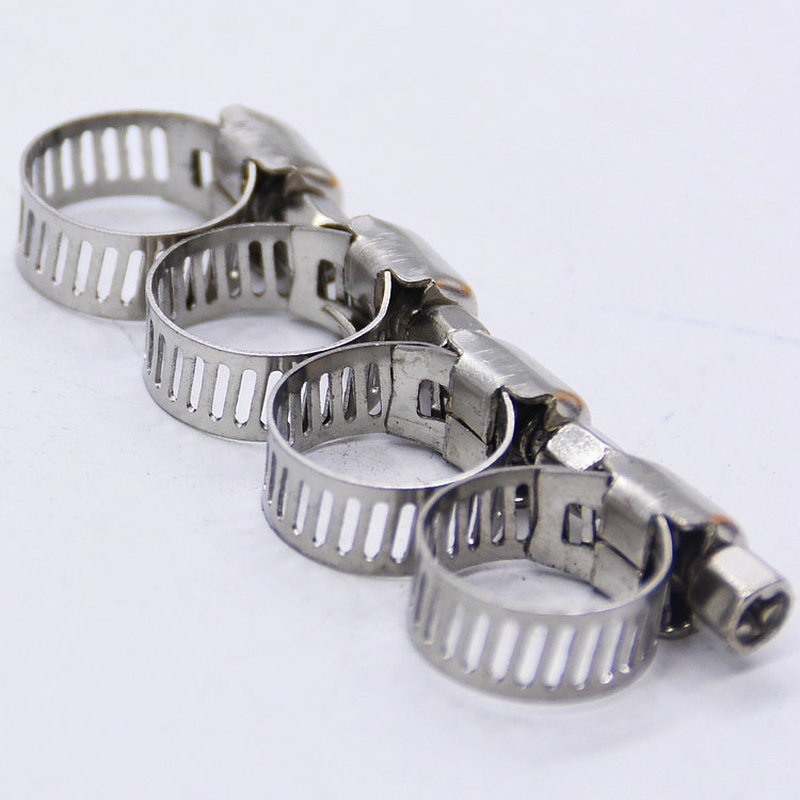 10 Pcs Stainless Steel 6mm To 12mm Hose Pipe Clamps Clips Fastener