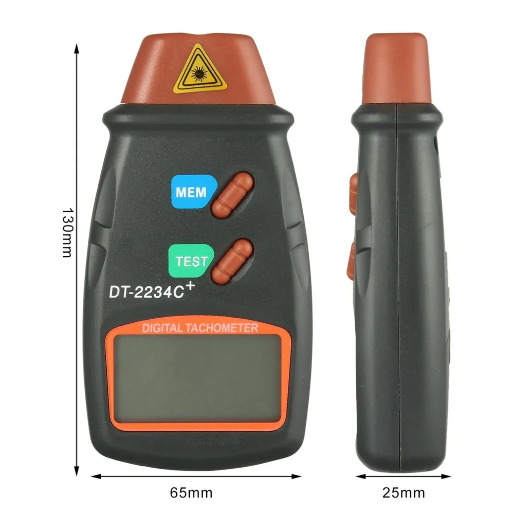 Kebidumei Dt2234C + Digital Laser Tachometer Rpm Meter Non-Contact 2.5Rpm-99999Rpm Lcd Display Speed Meter Dt2234C Tester Speed