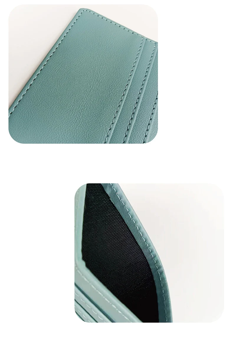 Candy Color PU Leather Card Holder - Multi-Slot Slim Wallet for Credit/ID Cards