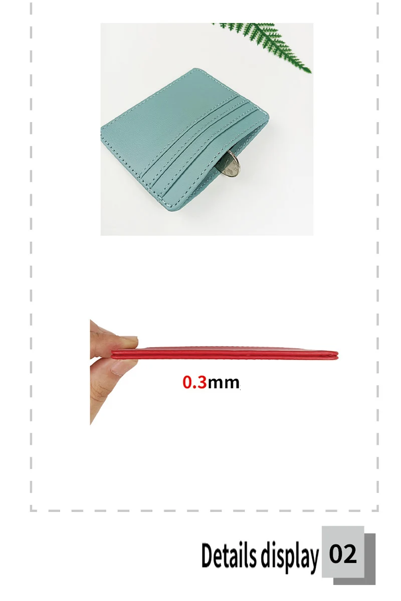 Candy Color PU Leather Card Holder - Multi-Slot Slim Wallet for Credit/ID Cards
