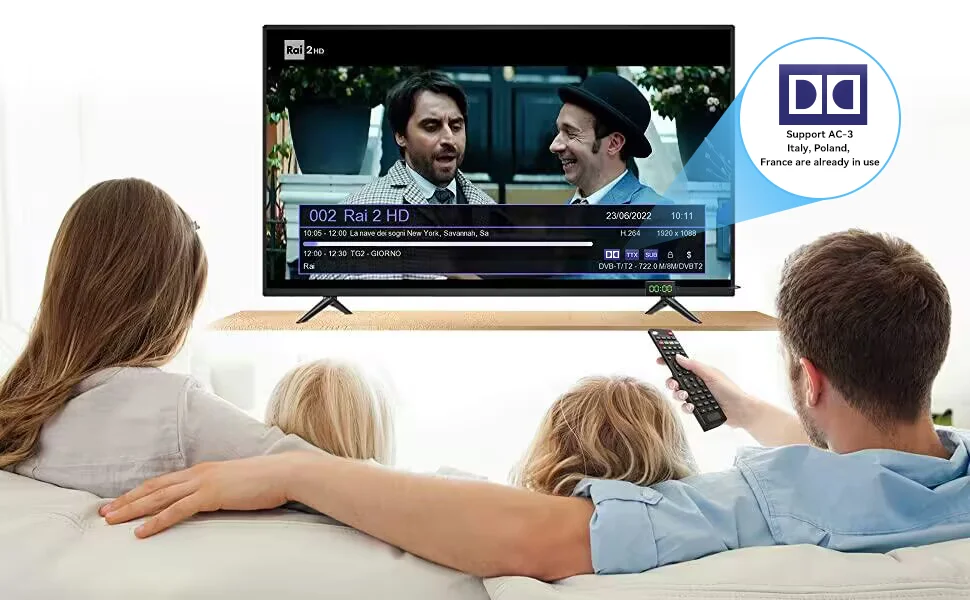 For Europe H.265 DVB-T2&C TV Decoder Dolby HD 1080P Mini TV Tuner HEVC 10Bit U8mini Digital Terrestrial Receiver Support WiFi