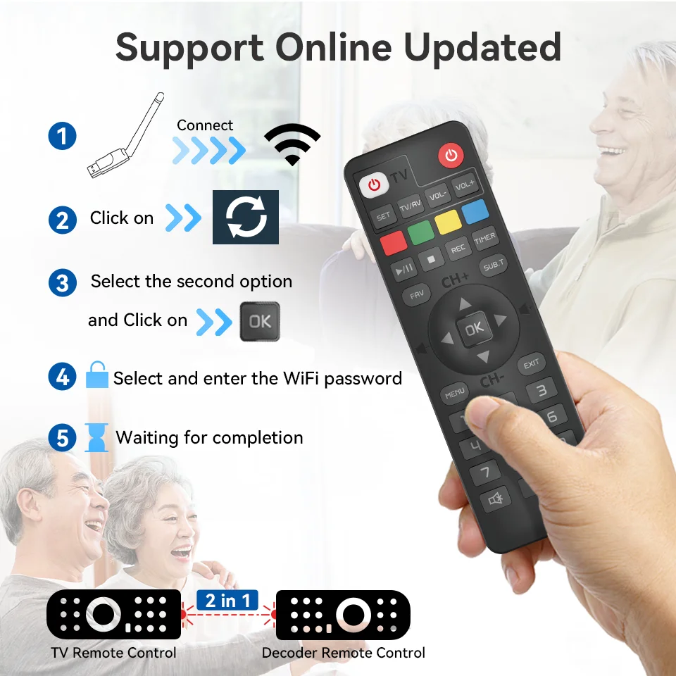 For Europe H.265 DVB-T2&C TV Decoder Dolby HD 1080P Mini TV Tuner HEVC 10Bit U8mini Digital Terrestrial Receiver Support WiFi