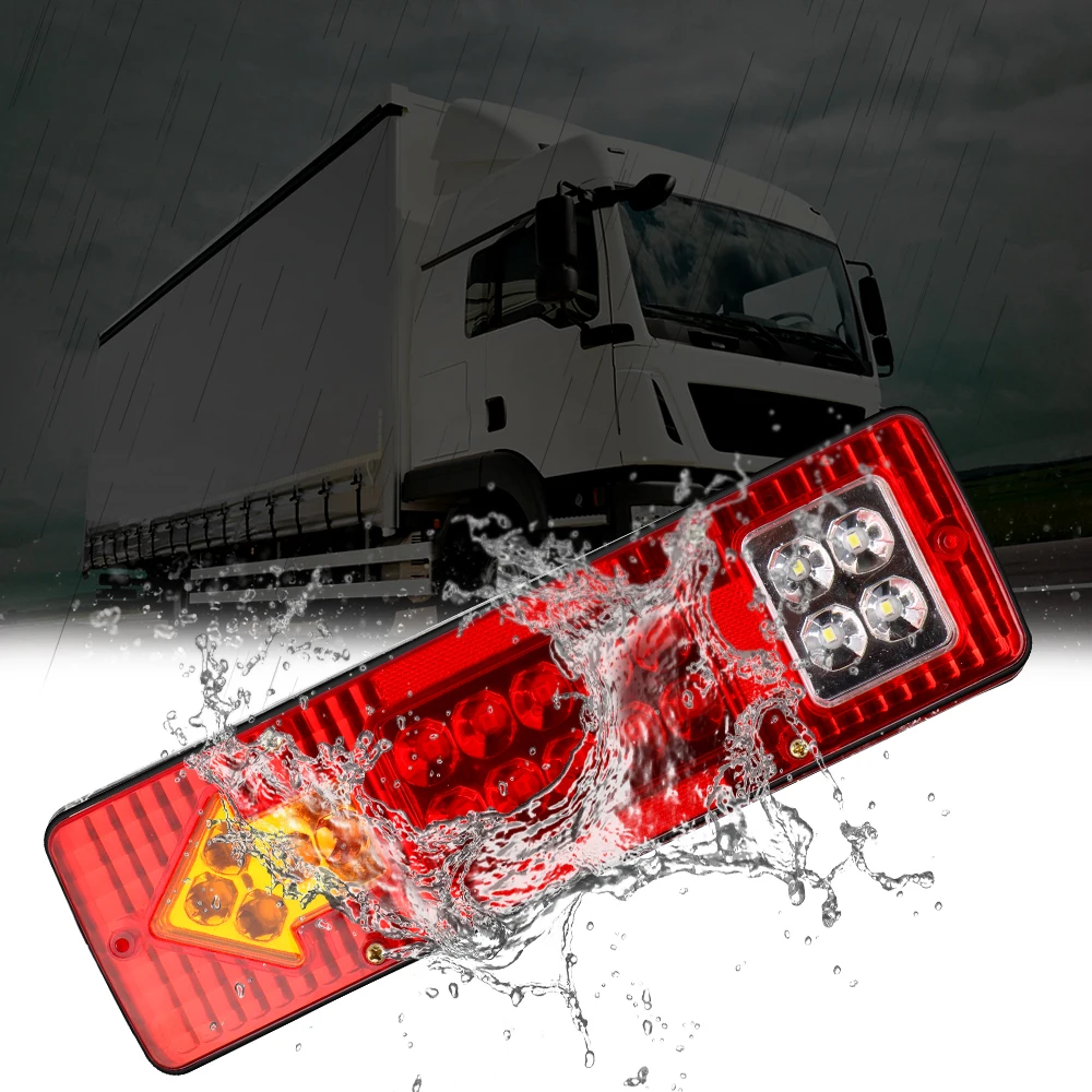 19LED Tail Lights Reversing Stop Brake Indicator 12V 24V For Trailer Lorries Truck Taillights Turn Signal Lamp Car Accessories