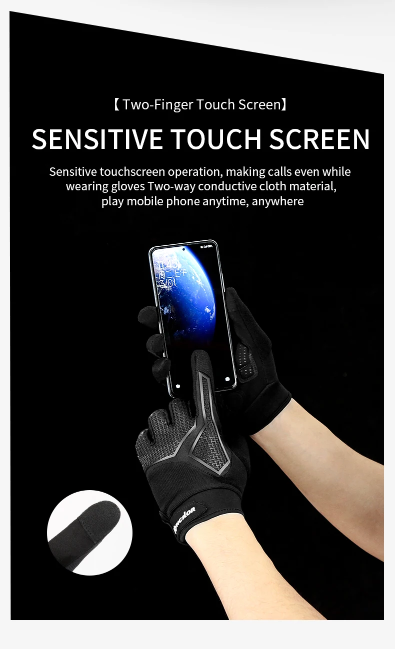 Long Finger Non-Slip Shock-Absorbing Cycling Gloves Spring And Summer Men'S Breathable Sunscreen Touch Screen Riding Gloves