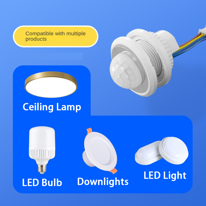 AC 85V-265V LED PIR Adjustable Delay Embedded Human Body Infrared Detector Infrared Motion Sensor Detector Switch Hot Selling