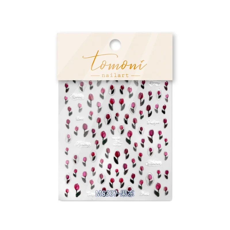 Line Flower Powder Blusher Love Heart High Quality Jelly Series Adhesive Nail Sticker Nail Art Decoration Decals Design T-2830