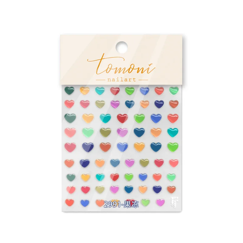 Line Flower Powder Blusher Love Heart High Quality Jelly Series Adhesive Nail Sticker Nail Art Decoration Decals Design T-2830