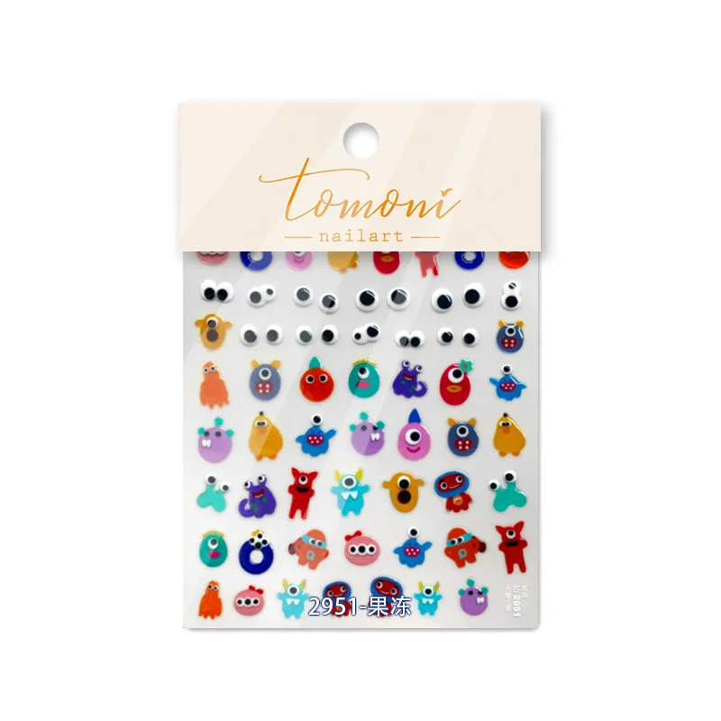 Line Flower Powder Blusher Love Heart High Quality Jelly Series Adhesive Nail Sticker Nail Art Decoration Decals Design T-2830
