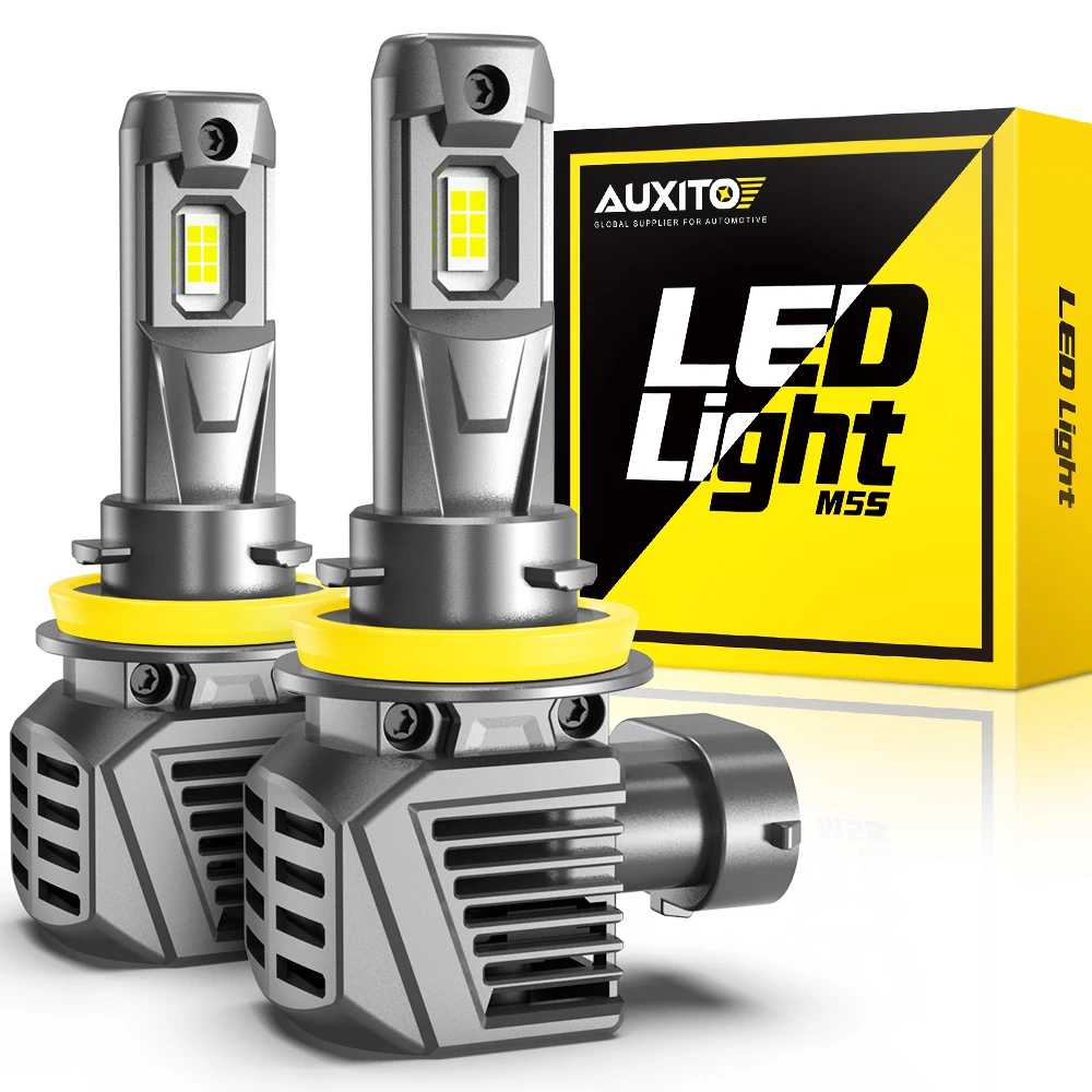 AUXITO 2Pcs 22000LM Turbo H8 H11 LED Headlight 120W Super Bright 6500K Canbus 9005 HB3 9012 HIR2 LED Headlamp Bulb 12V 7035 CSP
