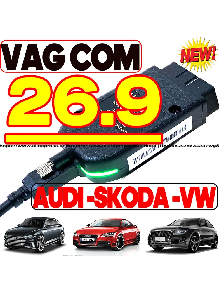 2026 Popular VCDS VAGCOM 26.9 HEX CAN USB Obd2 Scanner FOR VW AUDI Skoda Seat VAG Multilingual ATMEGA162 AUTOCOM VAG HEX V2 TOOL