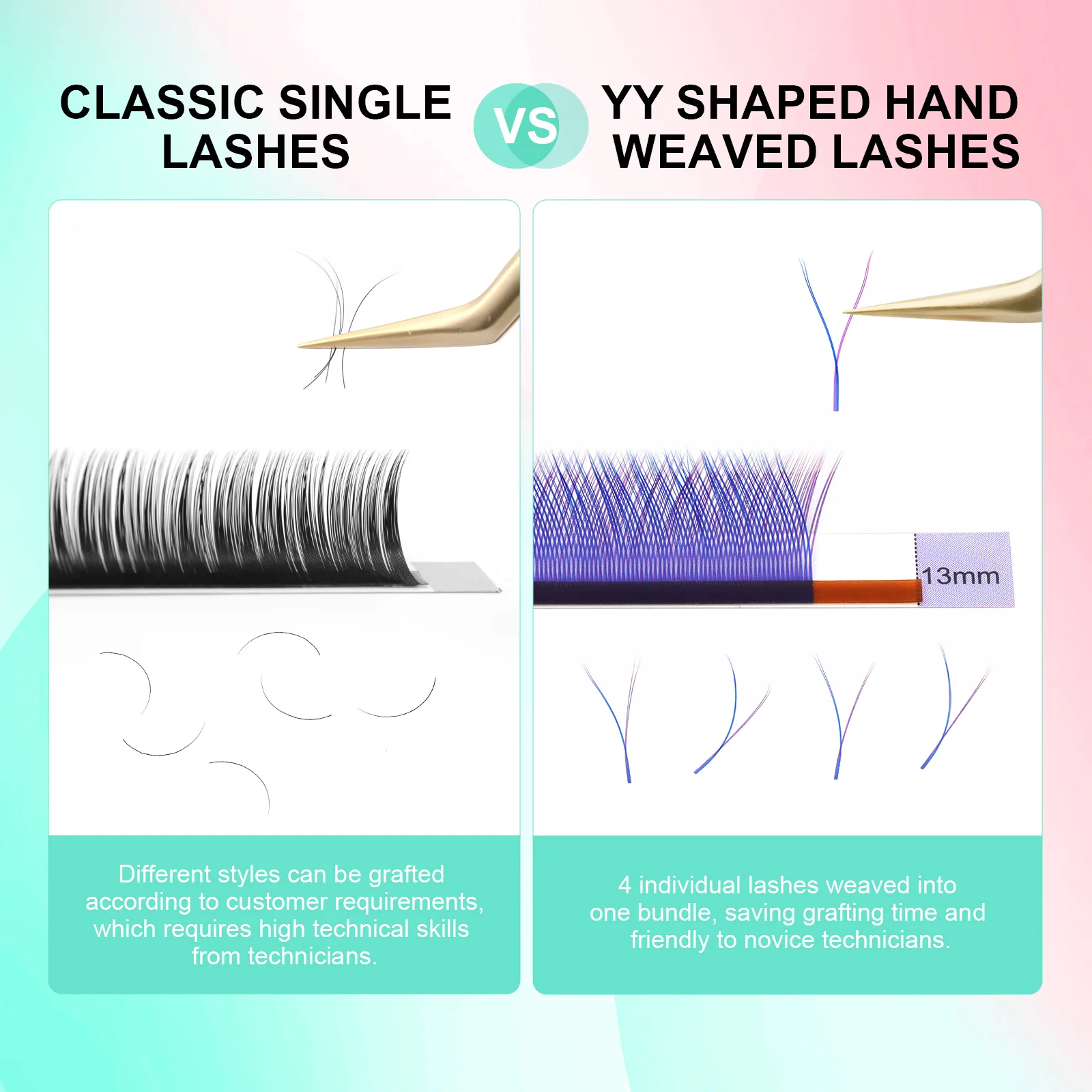 NAGARAKU YY Shape Hand Woven Premium Eyelashes Extension