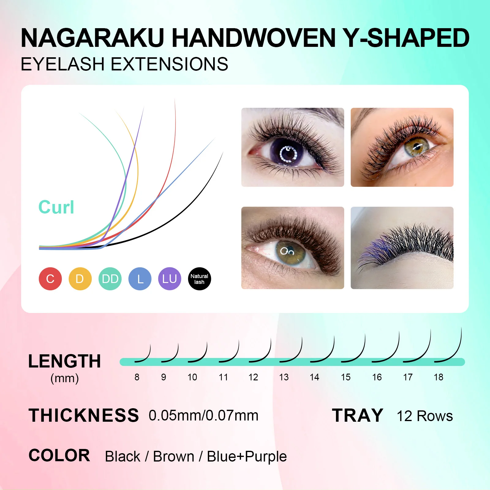 NAGARAKU YY Shape Hand Woven Premium Eyelashes Extension