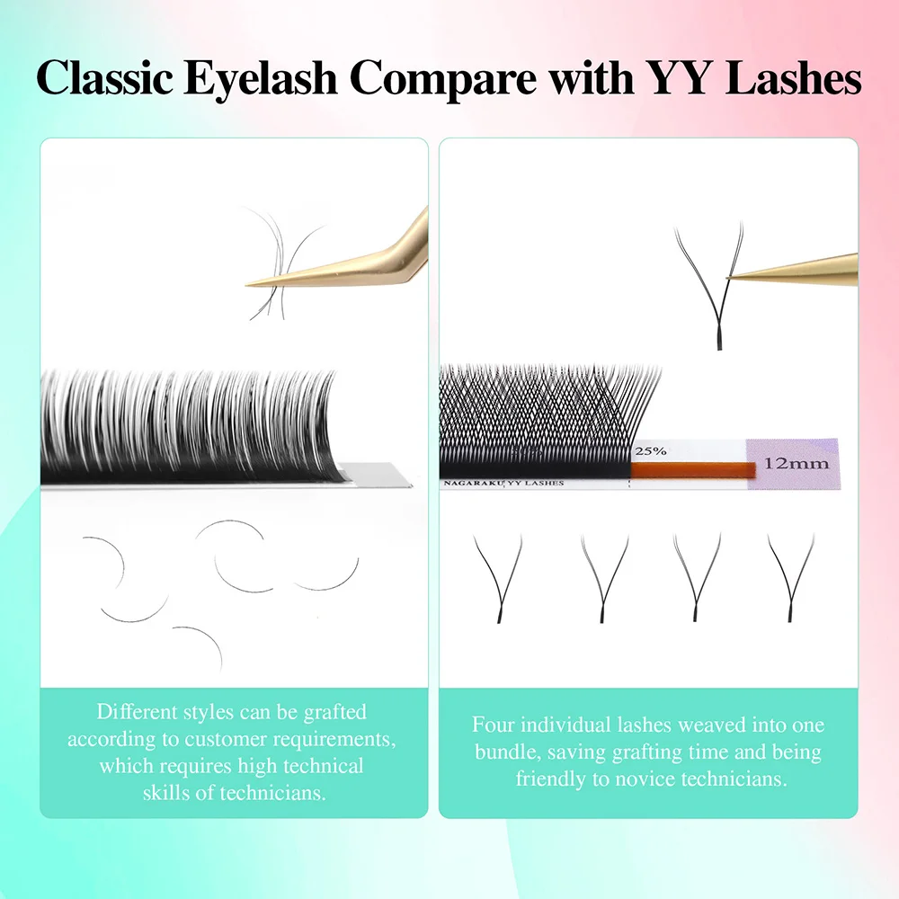 NAGARAKU YY Shape Hand Woven Premium Eyelashes Extension