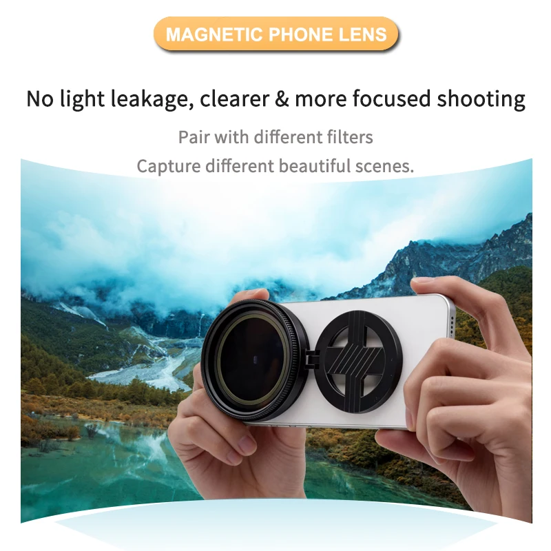 Magnetic Universal 52mm/67mm CPL Filter, HD Optical Glass Polarizer Lens for Most Smartphones iPhone Android Vlog Photography