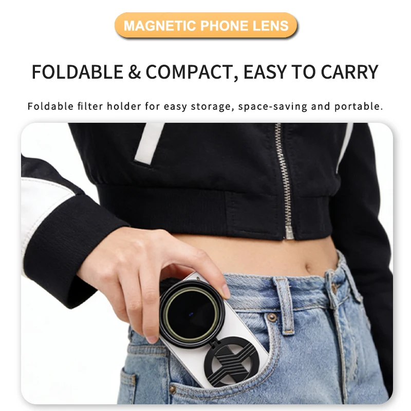 Magnetic Universal 52mm/67mm CPL Filter, HD Optical Glass Polarizer Lens for Most Smartphones iPhone Android Vlog Photography