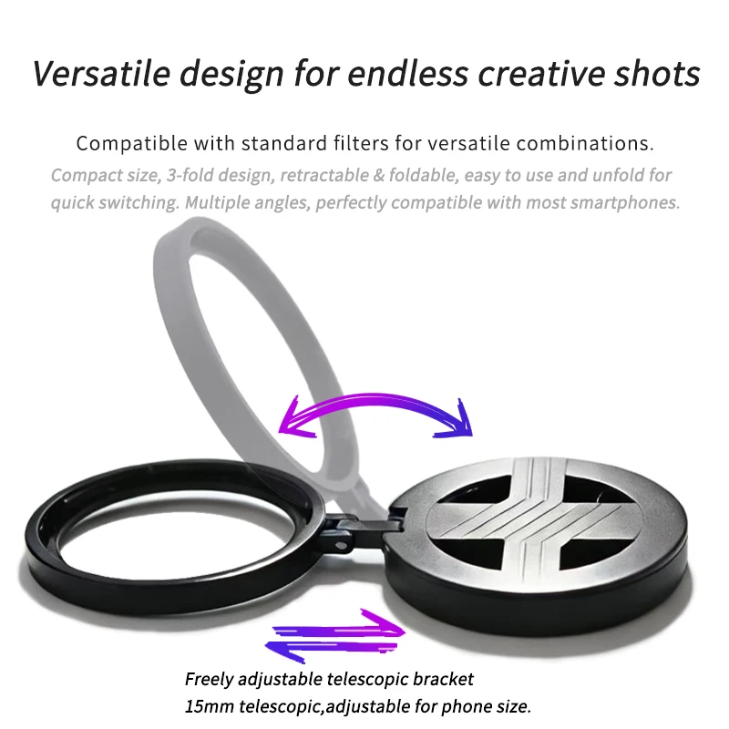 Magnetic Universal 52mm/67mm CPL Filter, HD Optical Glass Polarizer Lens for Most Smartphones iPhone Android Vlog Photography