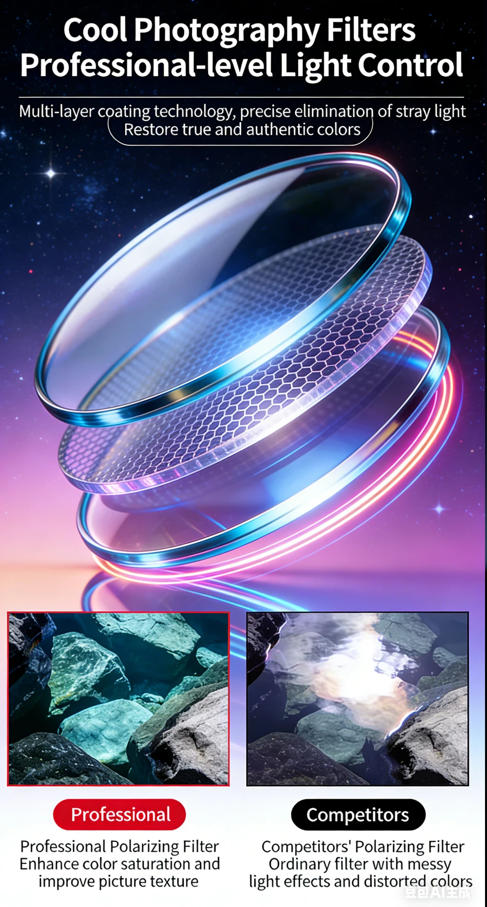 Magnetic Universal 52mm/67mm CPL Filter, HD Optical Glass Polarizer Lens for Most Smartphones iPhone Android Vlog Photography