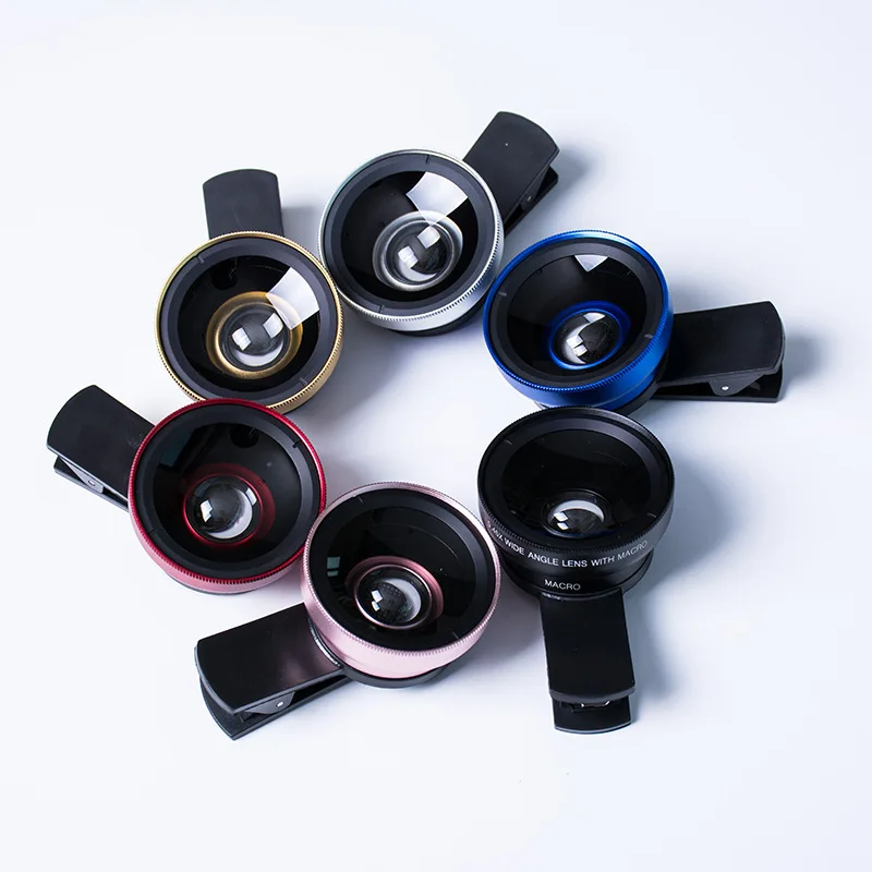 Two-In-One Functions Mobile Phone Lens 0.45X Wide Angle Len & 12.5X Macro HD Camera Lens Universal for iPhone Android Phone