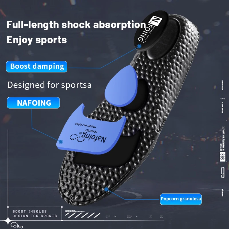 Sole Shock Absorption Deodorant Breathable Cushion Sport Insoles For Shoes Running Insoles For Feet Man Women Massage Care Pads
